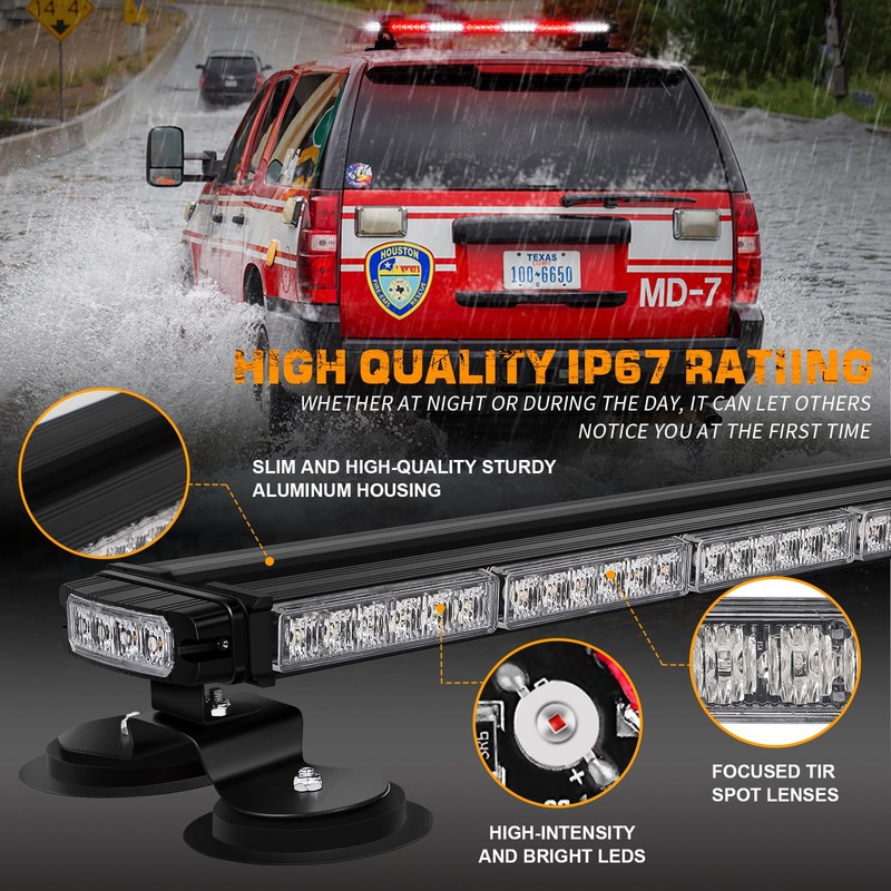 XRIDONSEN 28.4" 80 LED Roof Top Emergency Lights Red White