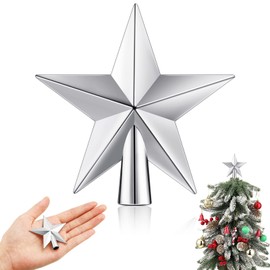 Mini Christmas Tree Topper Small Star Tree Topper Christmas Star Treetop for Small Christmas Ornaments Decorative Tree Star for Xmas Christmas Party(2.36 Inch,Plated Silver)