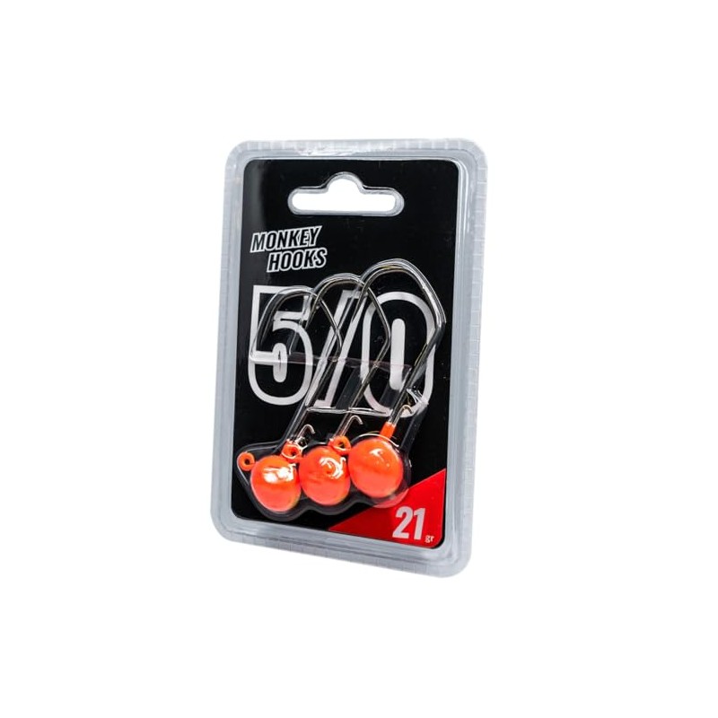 Monkey Lures Hook - 3 jig heads, size/weight/colour: size 5/0