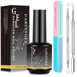 Gel-Nagellackentferner mit 2 Stück Nagelhautschieber und Nagelfeile, Einfaches und Schnelles Entfernen von Acrylic powder Gel, Entfernen Sie Gel-Nagellack innerhalb von 3–5 Minuten