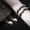 Yin Yang Juego De Pulseras Con Collar, Pulseras Ajustable