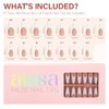 AILLSA Uñas Postizas Francesas de Gel, 180 Unidades, Uñas Largas