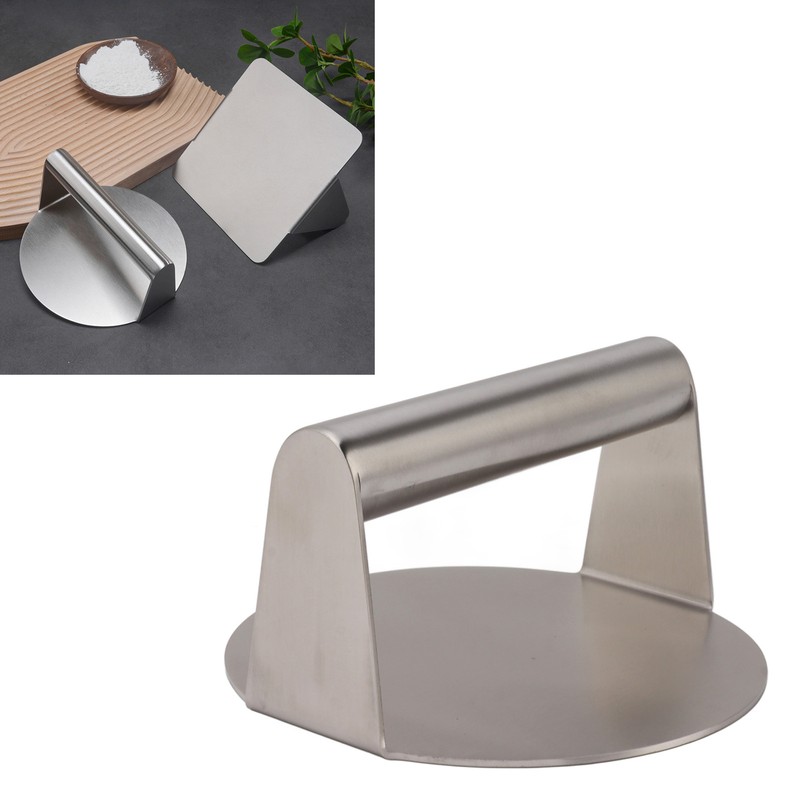 Stainless Steel Burger Press Professional Manual Adjustable Prevents Stick Grill