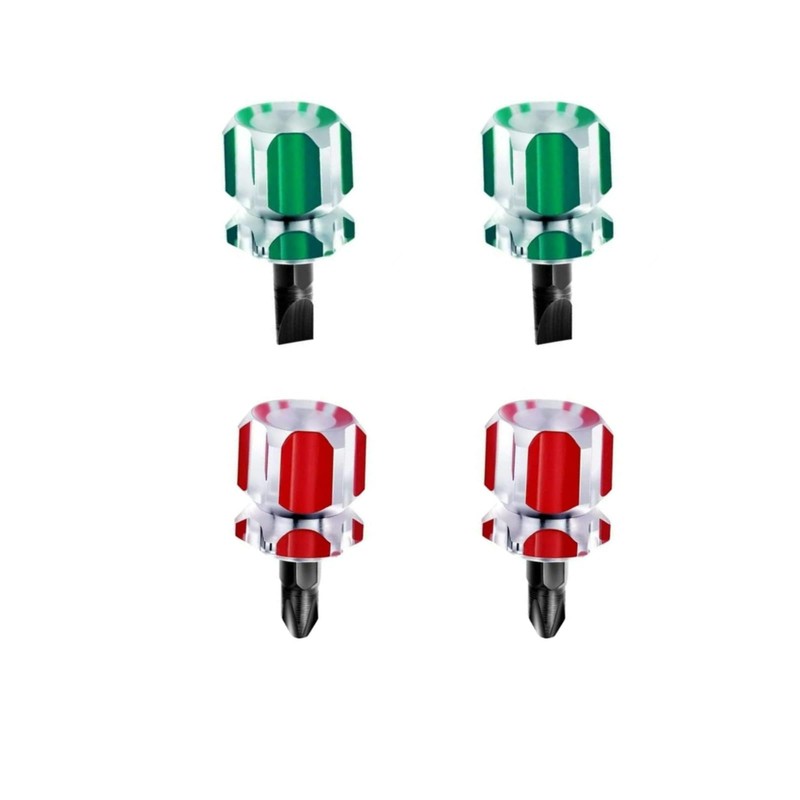 4 Pcs Mini Stubby Screwdriver Set - Ultra Short Pocket