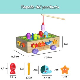 MITEGELO Juguetes educativos de Pesca de Animales, Peces de Juguete para niños para educación de estimulacion temprana, adecuados para Regalos para niños.