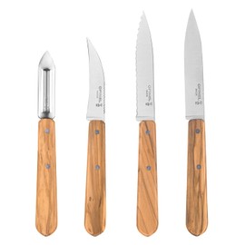 Opinel Essentials Kitchen Knife Box Set - Olive Wood