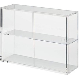 Muji 02856120 Acrylic Collection Stand with Pull Door, Small, Approx. Width 10.9 x Depth 3.3 x Height 7.2 inches (25.2 x 8.4 x 18.4 cm)