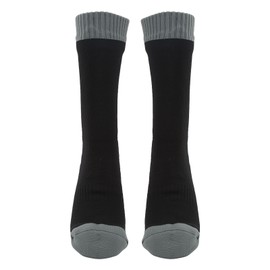 2 PCS Warm Waterproof Socks Double Layer Thickened Socks Sweat Absorbing Breathable for Mountaineering Cycling Skiing Black Grey