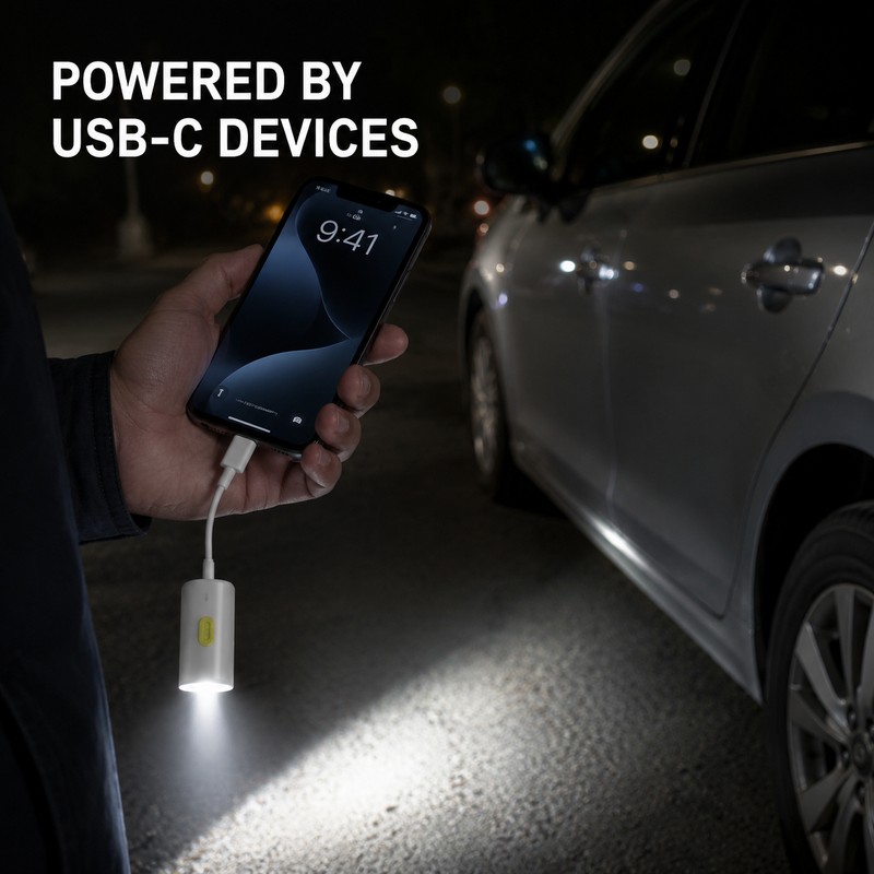 7-Pack USB-C Mini LED Flashlights, 210–230 Lumens Plug-In Emergency Lights