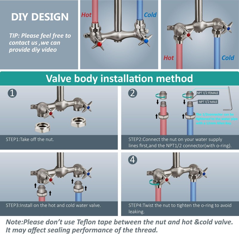 Aolemi Outdoor Shower Kit Outdoor Shower Fixtures Faucet System 2