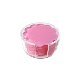 Scalloped Acrylic Coasters with Circular Holder - 4 Pack (Pink)