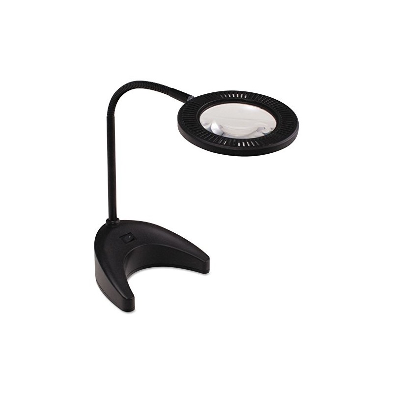 LEDU Flex-Reach Domed LED Desk Lamp, Black (L9142BK)