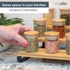 Crutello 20 Pack 2.5 Oz Mini Spice Jars with Bamboo