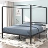 YITAHOME Metal Four Poster Canopy Bed Frame 14 Inch Platform