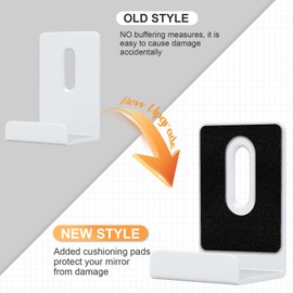 Metal Mirror Clips Wide Channel Mirror Hanger Clip Kit Large Heavy Retainer Clips for Mirrors with Screw Mirror Clips for Wall Mounting Frameless Mirror Billboard Displays Tile Display (White, 3/4)