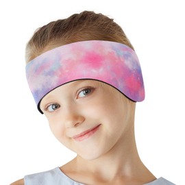 HeySplash Swimming Headband, Swimming Earplugs Kids Ear Plugs Ear Band Swimmer Ear Protection, Neoprene Ear Guard & Hair Guard for Kids Adults, Hold Earplugs in, M, Tie-dye Pink