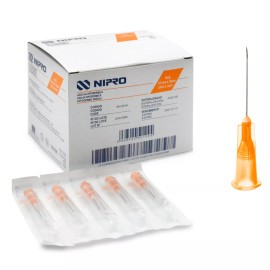 Nipro Aguja HiPodérmica Nipro 25gx16 Mm Pabellón Naranja (1) Caja 100 Pzs