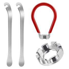 GAQWOK 4-Piece Bicycle Spoke Wrench - Forged Steel Bike Tool for Wheel Tension Adjustment, Includes Storage Box - Compatible with Bike Pedal Wrench and Bike Maintenance Kit