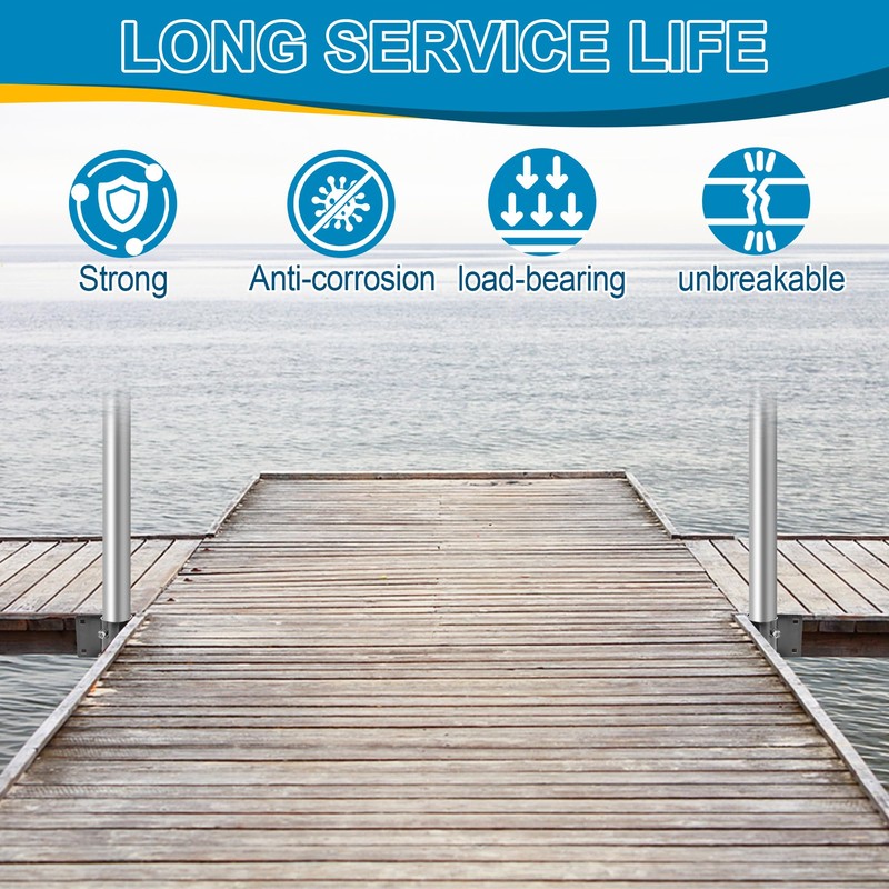 Stationary Dock Inside Corner Leg Pipe Holder, Heavy-Duty Floating Dock