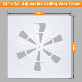 24" x 24" Adjustable Ceiling Vent Cover - Air Conditioning Vent Deflector for 24"x24" Flat Office Ceiling Vents and HVAC or Heat Air Deflector for Office Home & Commercial Spaces(2 Packs)