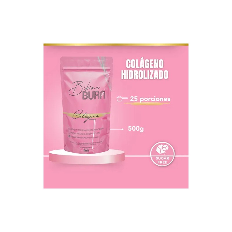 Bikini Burn Colágeno Hidrolizado Polvo Sabor Frutos Rojos 500g