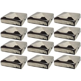12 Pack - Stainless Steel Heavy Duty 3.5x3.5 Post Cap for Actual 3.5" x 3.5" Wood Posts, No Rust Fence Post Cap with 2X Stainless Steel Screws, UV-Resistant, Post Covers for Porch, Deck, Fence