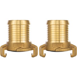 Poppstar 2 Brass Quick Couplings 1 1/4 Inch Nozzle (System Geka Coupling to 1 1/4 Inch Hose Nozzle) for 32 mm Hose Inner Diameter