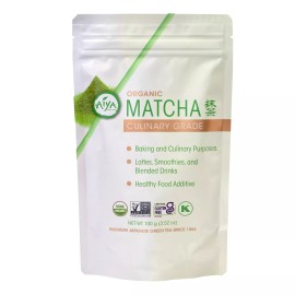Aiya Certified USDA Organic Culinary Grade Matcha Green Tea Powder NET WT 100 g