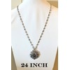 Hidden Hollow Beads Snap Interchangeable Women's Fashion Jewelry Necklace, 18"