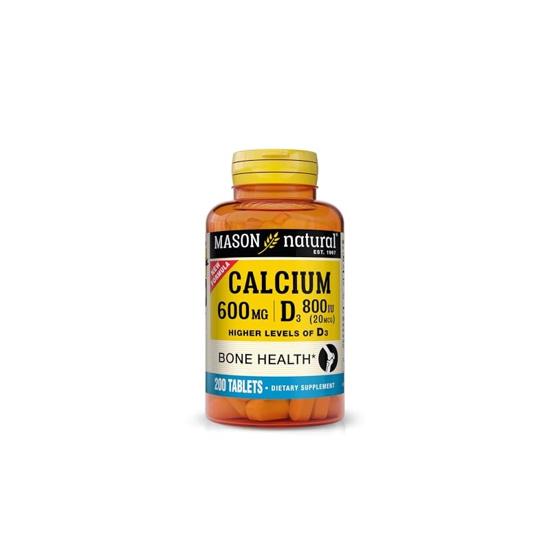 MASON NATURAL Calcium and D3 Higher Levels, Supports Normal Bone