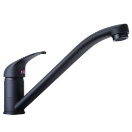Kitchen Tap Matt Black 360° Swivel Range High Pressure Kitchen Sink Mixer Tap Made of Brass Single Lever Mixer Tap