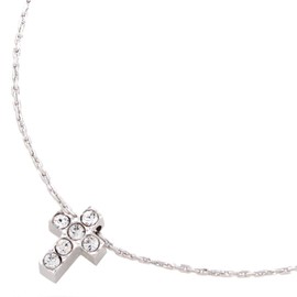 パヴェクロス 高級極細キラキラチェーンネックレス 【お肌に優しいニッケルフリー】　（n3536-R）