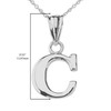 Claddagh Gold .925 Sterling Silver Dangling Initial Letter C Charm