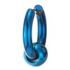 Stainless Steel Blue Circle Beads Huggie Hinged Hoop Earrings for