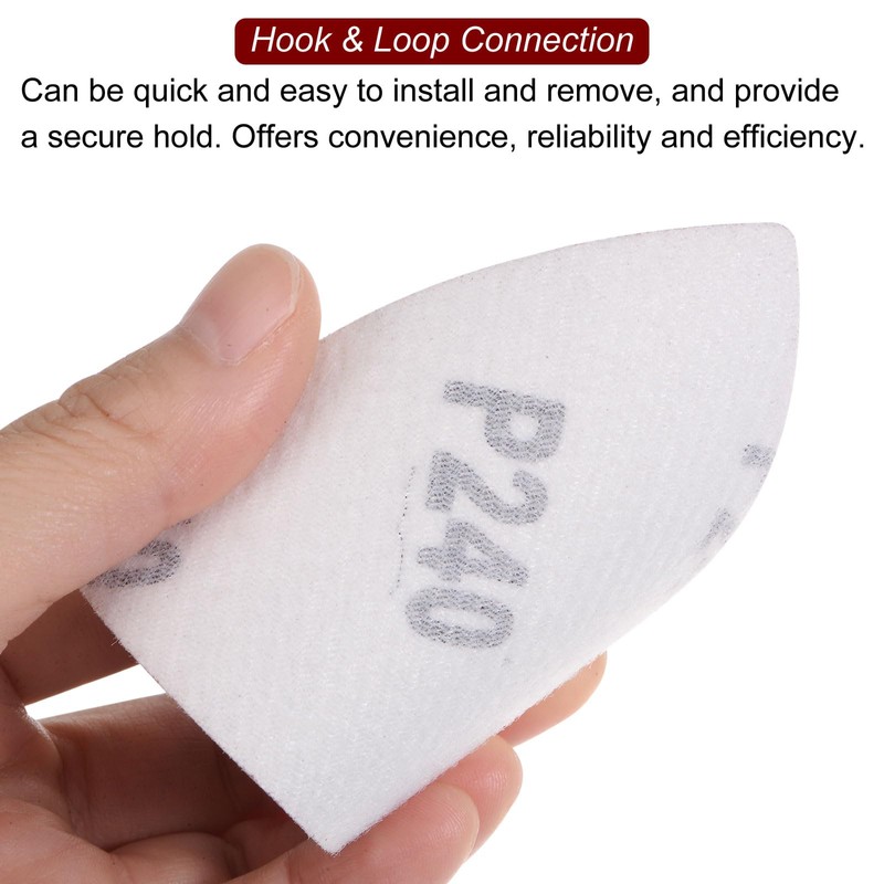 sourcing map 60pcs Triangular Hook & Loop Sandpapers 240/320/400/600/800/1000 Grits