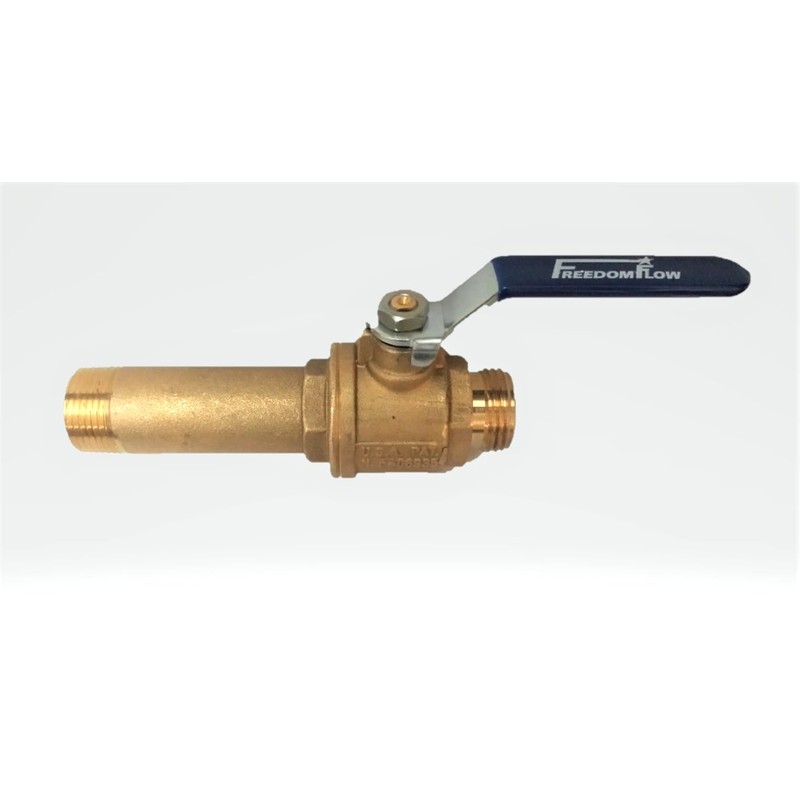 Generic Water Heater Drain/Flush Valve (Brass, 3/4"" Full-Port, Straight-line Opening),