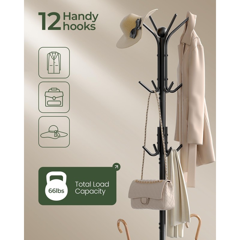 CHOEZON Coat Rack Freestanding, Coat Rack with Umbrella Holder, Entryway
