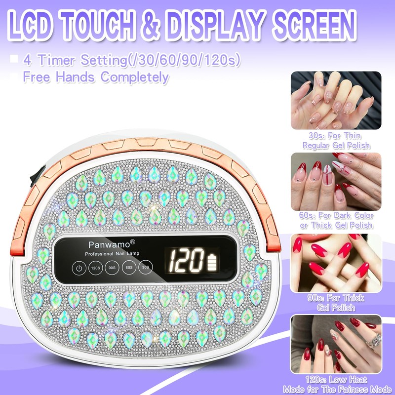 UV LED Nail Lamp, Rechargeable Cordless Nail Dryer for Gel