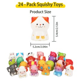 Pack of 24 Squishy Anti-Stress Toy, Squishy Squeeze Toy, Anti Stress Fidget Toy, Kawaii Party Bag Children's Birthday, Mini Gifts Children, Birthday Gifts Party Favours for Children