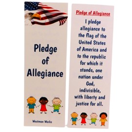 Pledge of Allegiance Patriotic Bookmark Set for School Students Boys or Girls Made in The USA, Set of 5