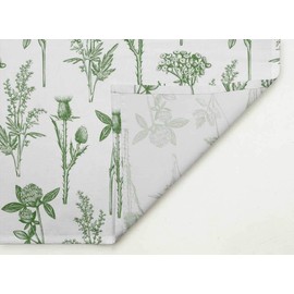 S4Sassy Green Clover & Daisy Floral Cotton Napkin Printed Everyday Basic Washable Table Linen 18 x 18(Pack of 4)