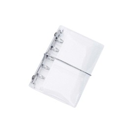 AxeWoodz Clear A8 Binder PP Trifold Binder with Bandage Loose Leaf 5 Ring Budget Transparent Cash Stuffing Personal Planner