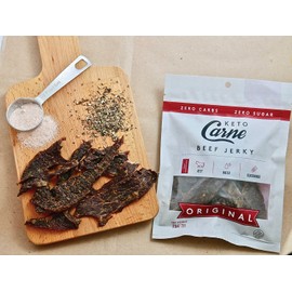 KETO CARNE | Healthy Keto & Low Carb Beef Jerky | 0g Carb | 0g Sugar | Sugar Free, Zero Carb | Gluten Free | Soy Free | Preservative Free | Nitrate Free | All Natural | Pack of 4