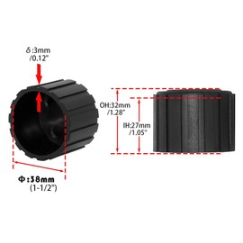 Flyshop Chair Leg Tips Caps Furniture Floor Protectors Anti-Slip Premium Rubber Chair Leg Caps, Black, Round, 1-1/2 inch, 38 mm, 4 PCS