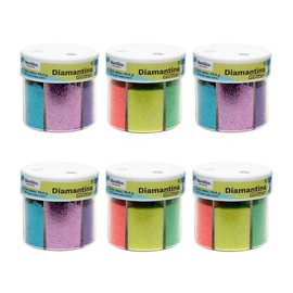 Barrilito Diamantina en aplicador tipo salero, surtido en 6 colores brillantes neón. 8042DYN