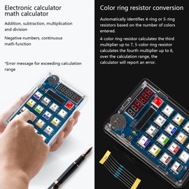 EIELE Electronic Calculator Soldering Practice Kit Resistance Resistance Calculator Multifunction Transparent Case Electronic Learning Kit