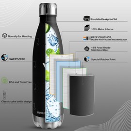 Vikaster Thermos Flask, 0.75 L Thermos, BPA-Free, Leak-Proof, Reusable Thermos Flask, Drinking Bottle, Stainless Steel for Camping, Yoga, Gym, Fitness, Travel, Outdoor