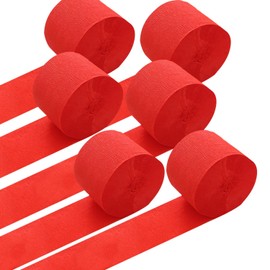 CC wonderland zone 12 Rolls Red Crepe Tapes, Crepe Paper Streamers Celebration Decoration, Each 4.5 cm x 25 m
