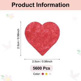 QUARKZMAN 5600 Stück 1 Zoll Herzen Papier Konfetti Tissue Konfetti Party Dekoration für Ballon, Hochzeit, Valentinstag Tischdekorationen, Rot