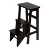 Cortesi Home Druzi Barstool, Stepstool, Ladder, Dark Walnut Finish